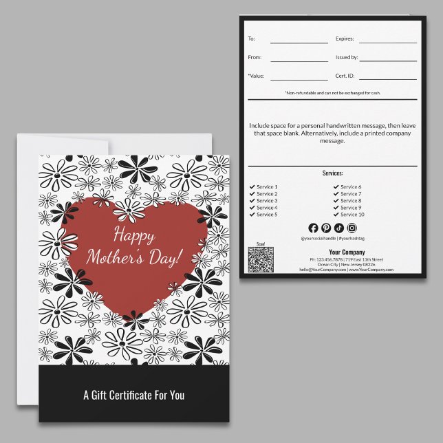 Happy Mother's Day Red Heart Gift Certificate (Creator Uploaded)