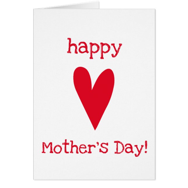 Happy Mother's Day!! Red Heart Mother's Day Card (Front)