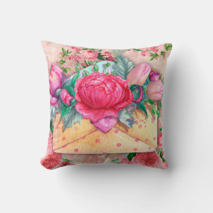 Happy Mother's Day Red Pink Purple Floral Flowers Cushion