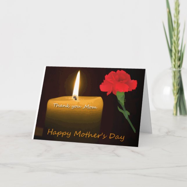 Happy Mothers Day Red Rose Card (Front)