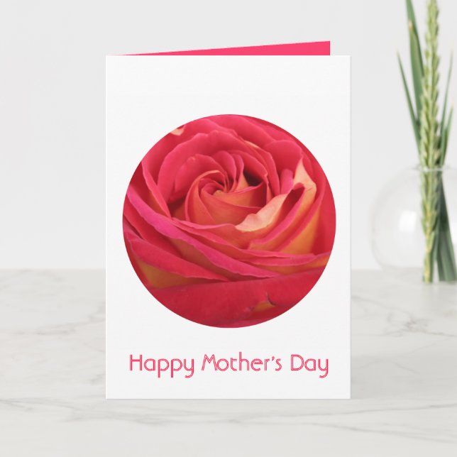 Happy Mother's Day Red Rose - Greeting Cards (Front)