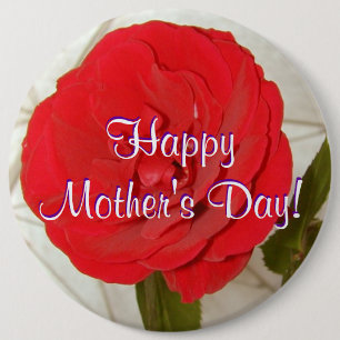 Happy Mother's Day Red Rose I 6 Cm Round Badge