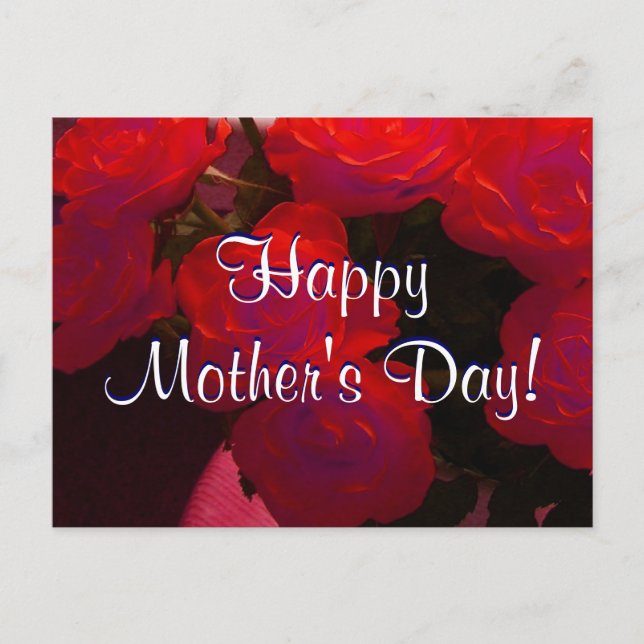 Happy Mother's Day Red Roses I Postcard (Front)