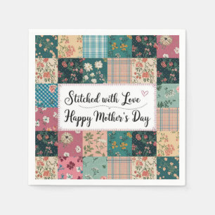 Happy Mother's Day - Retro Cute Quilt Pattern Napkin