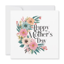 Happy Mothers Day Right Side Flowers Peach Pink Cr