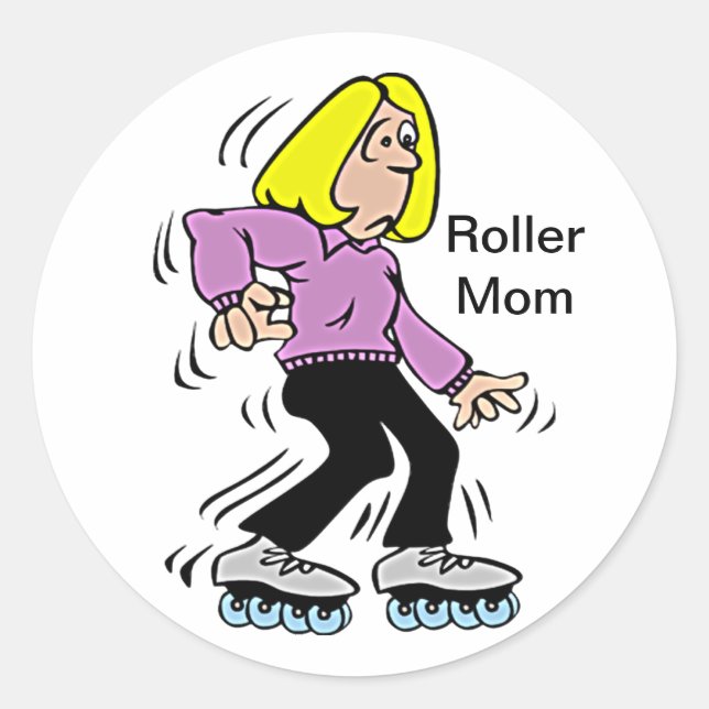 Happy Mother's Day Roller Mum Classic Round Sticker (Front)