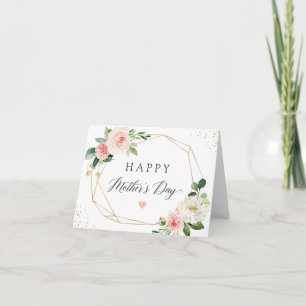Happy Mother's Day Romantic Blush Pink Floral Card