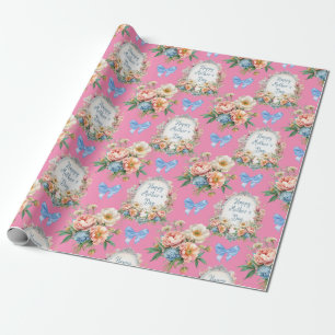 Happy Mother's Day Romantic Pink Wrapping Paper