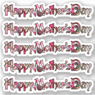 Happy Mother's Day  Rose Filled Cut Out Stickers