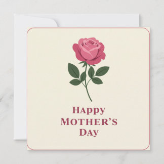 Happy Mother's Day Rose Greeting Card