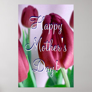 Happy Mother's Day Rosey Tulips Poster