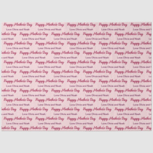 Happy Mother's Day Script Pale Pink Name of Giver Tissue Paper