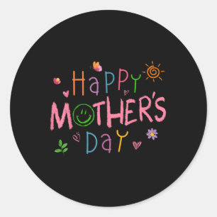 Happy Mothers Day Shirt For Toddler Baby Kids Sayi Classic Round Sticker