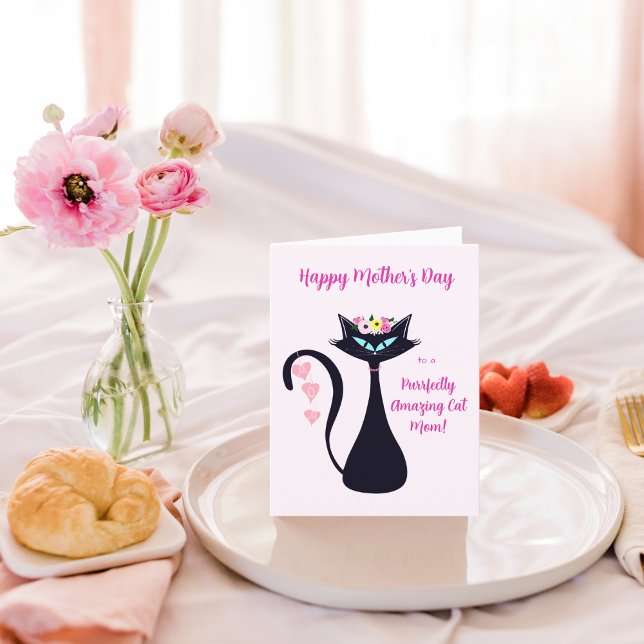 Happy Mother's Day Siamese Cat With Flowers  Card (Creator Uploaded)