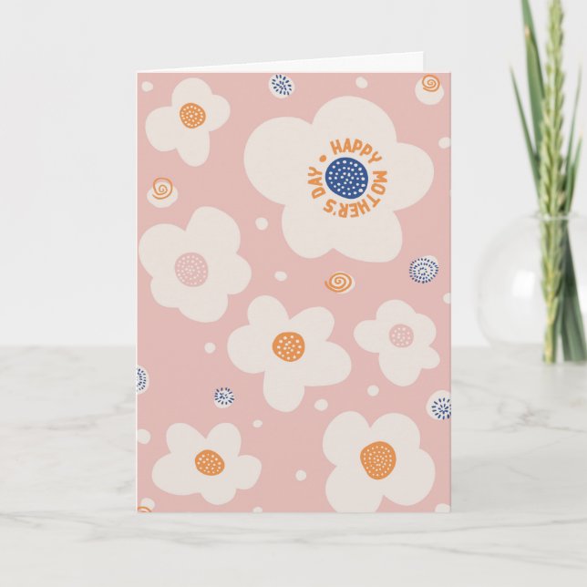 Happy Mother's Day Simple Floral Greeting Card (Front)