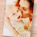 Happy Mother's Day Simple Modern Custom Photo Foil Holiday Card<br><div class="desc">This simple and modern design is composed of handwritten font typography and add a custom photo.</div>
