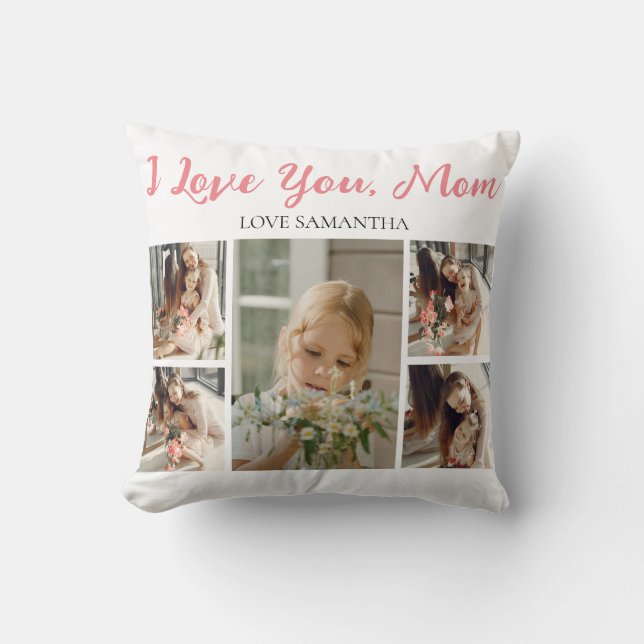 Happy Mothers Day | Simple Modern Script 5 Photo  Cushion (Front)