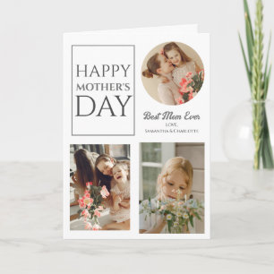 Happy Mothers Day   Simple Modern Script Photo Card