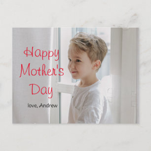 Happy Mother's day simple sweet kid photo Postcard