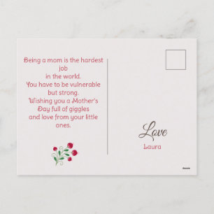 Happy Mother's day simple sweet mum & baby 4 photo Holiday Postcard