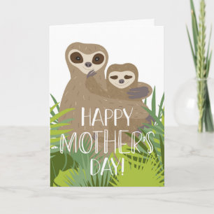 Happy Mother's Day Sloth Mum and Baby Card