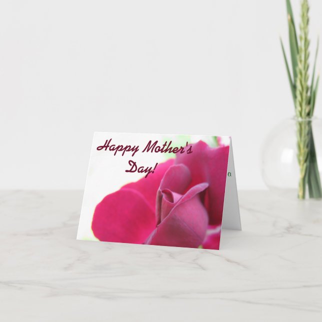 Happy Mother's Day Soft Focus Pink Rose Card (Front)