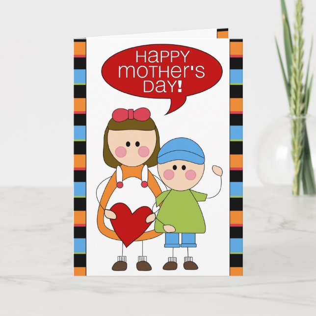 happy mother's day (son & daughter) card (Front)