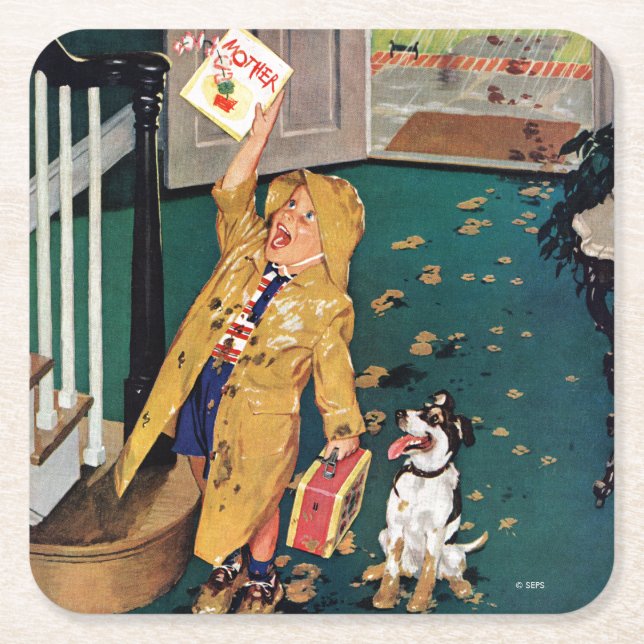 Happy Mother's Day Square Paper Coaster (Front)