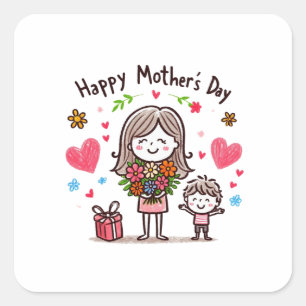 Happy Mother's Day Square Sticker