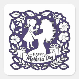 Happy mother's day square sticker