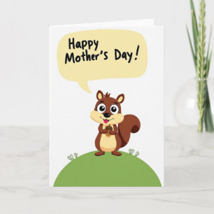 Happy Mothers Day Squirrel Card