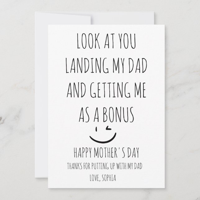 Happy Mother's day Step mum Thank You Card (Front)