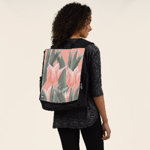 Happy Mother's Day! Stylish Peach Tulips Flowers Backpack