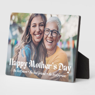 happy mothers day stylish typography photo plaque