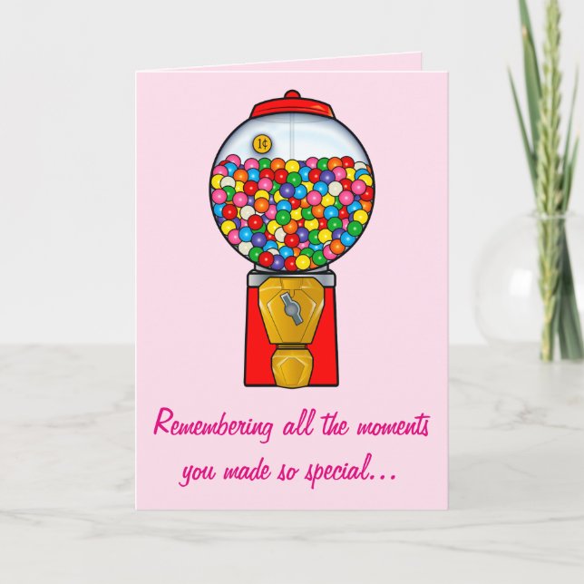 Happy Mother's Day Sweet Memories Gum Ball Card (Front)