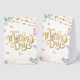 Happy Mother's Day Table Tent Sign   Pink Floral G