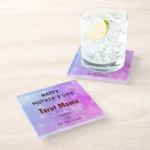 Happy Mother's Day Tarot Mama design Glass Coaster