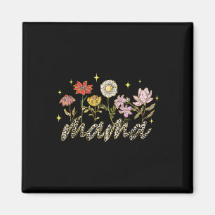 Happy Mothers Day Tee Wildflower Mama Leopard Mama Magnet