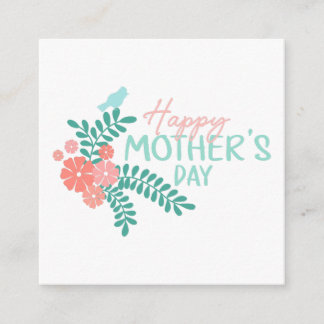 Happy Mother's day text in floral frame Enclosure Card