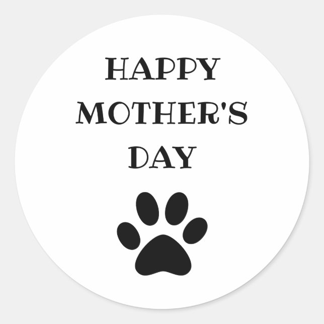 Happy Mother's Day Text World's Greatest Dog Mum Classic Round Sticker (Front)