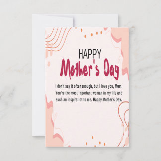 happy mother's day thank you card