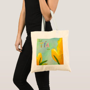 Happy Mother's Day Tía Yellow Watercolor Tulips Tote Bag