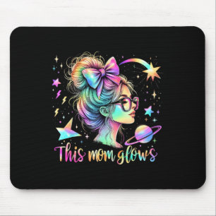 Happy Mothers Day Tie Dye Mum 80's This Mum Glows Mouse Mat