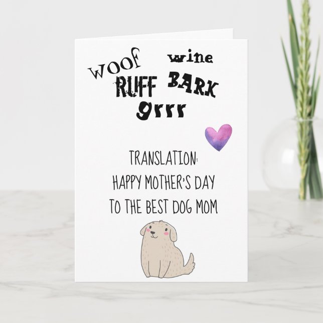 Happy Mother's Day to Best Dog Mum From Dog Card (Front)