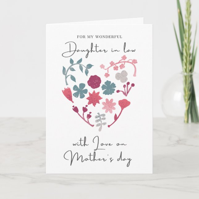 Happy Mother's Day To Daughter In Law Mother's Day Card (Front)