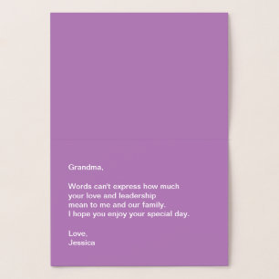 Happy Mother's Day To My Grandmother Elegant Gold Foil Card