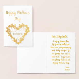 Happy Mothers Day to my wife Foil Card