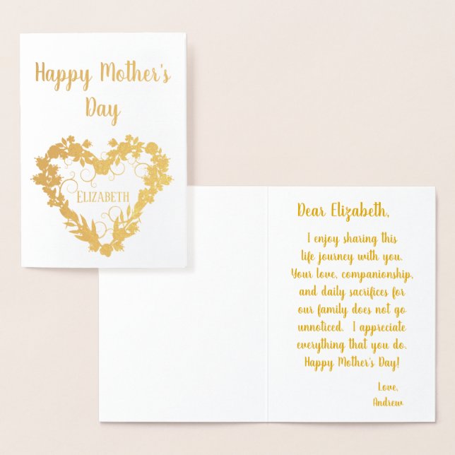 Happy Mothers Day to my wife Foil Card (Display)