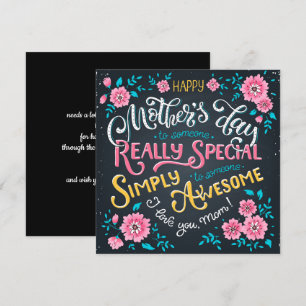 Happy Mother's Day   to Special and Awesome Mum Holiday Card