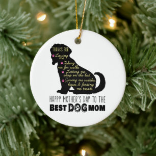 Happy Mother's Day To The Best Dog Mum Ceramic Tree Decoration
